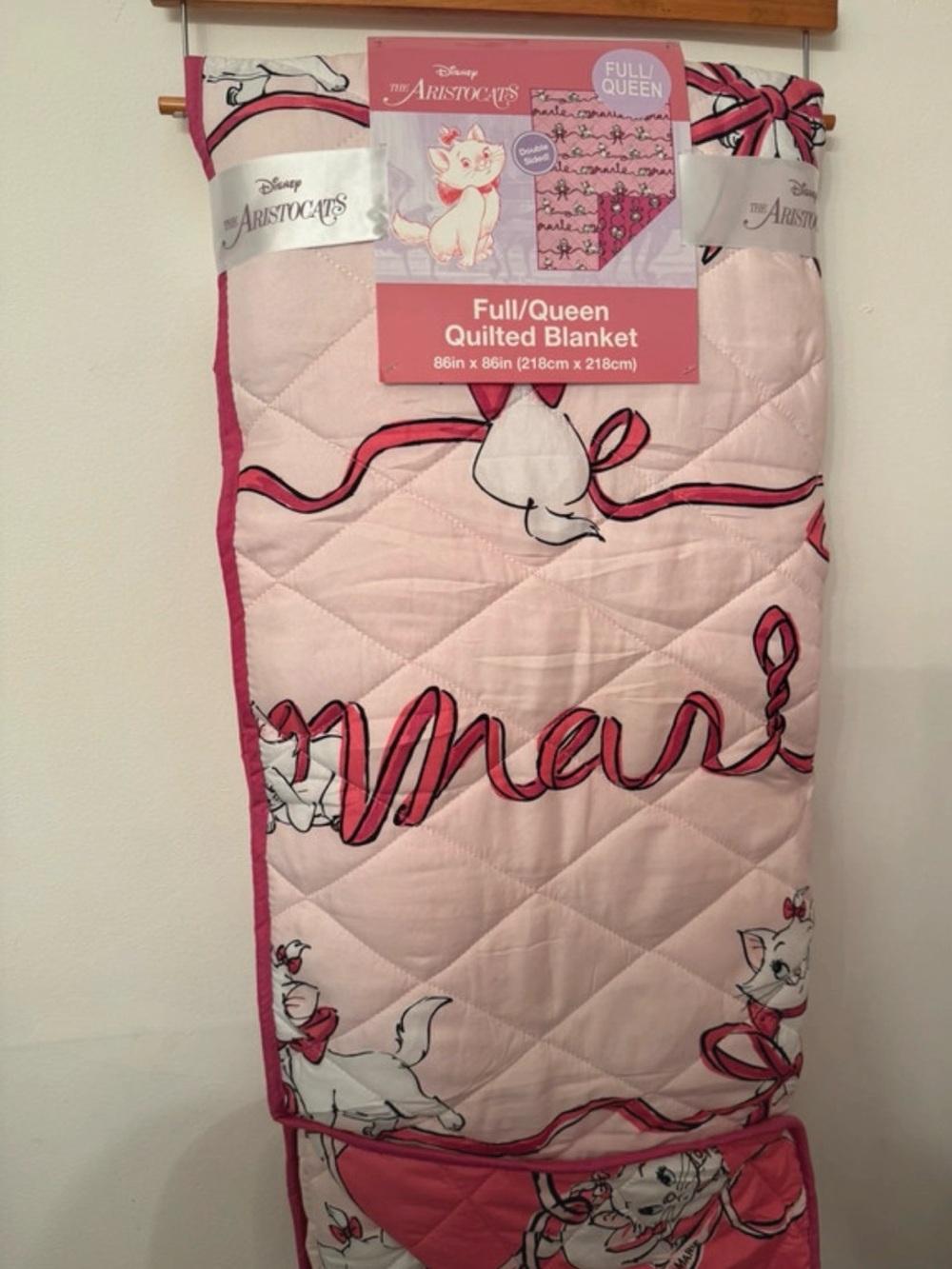 Disney Aristocats Quilted Blanket in Pink and White